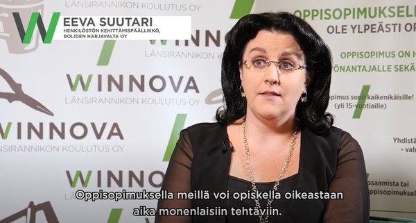 Boliden Harjavalta Oy:n henkilöstön kehittämispäällikkö Eeva Suutari videohaastattelussa