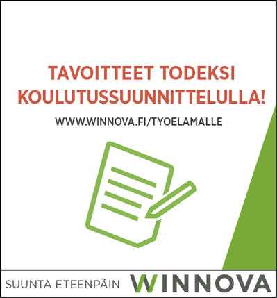 WinNovan Koulutussuunnittelulla työelämän osaaminen vahvistuu.