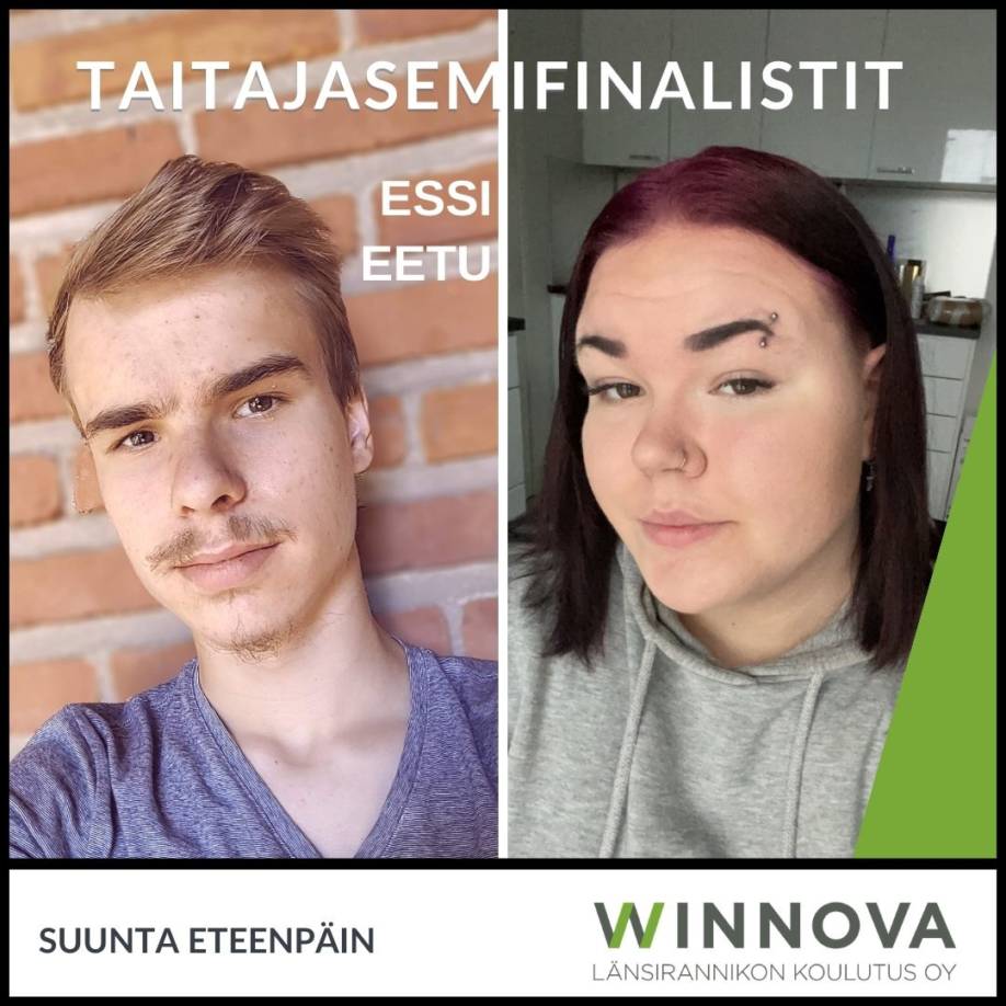 Taitajasemifinalistit Essi ja Eetu.