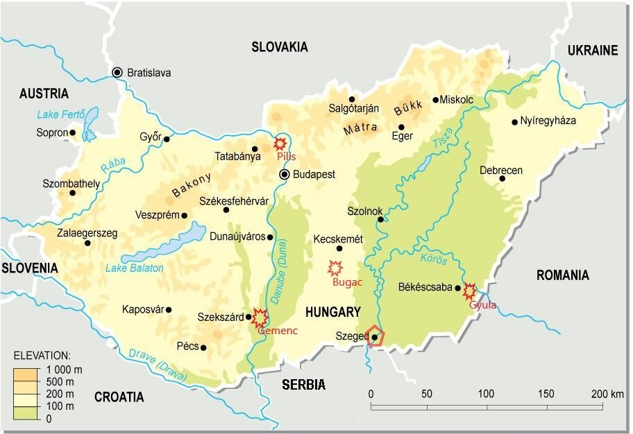 Unkarin kartta.