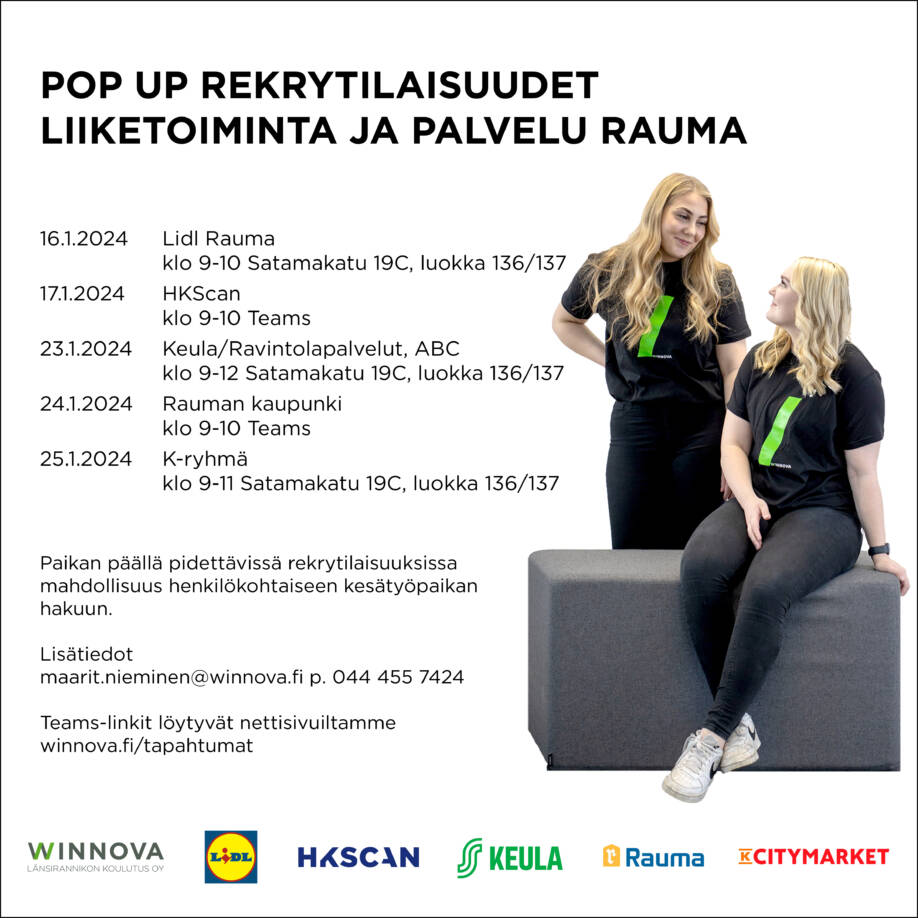 Pop up rekrytilaisuus Raumalla