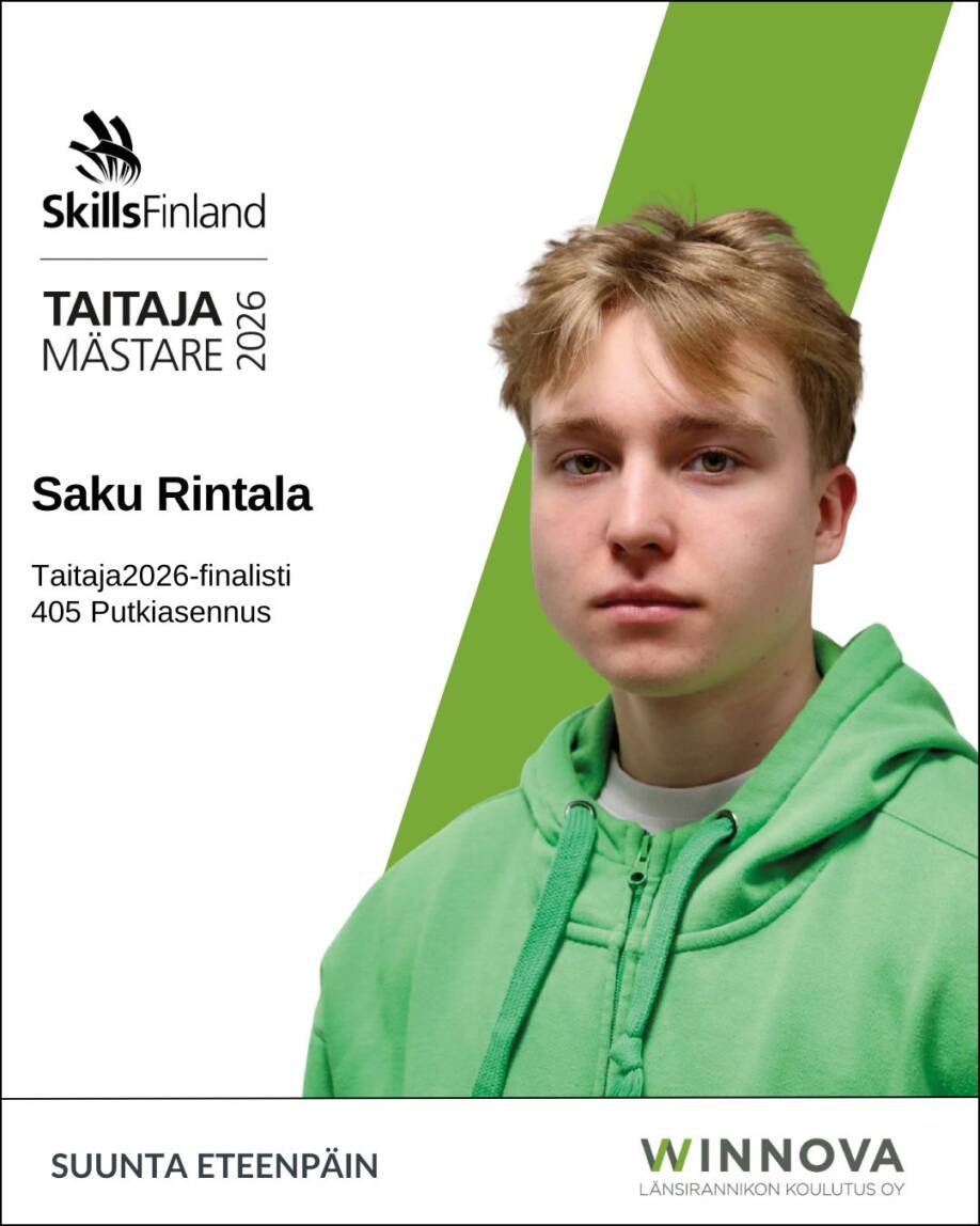 405 putkiasennus, Saku Rintala.