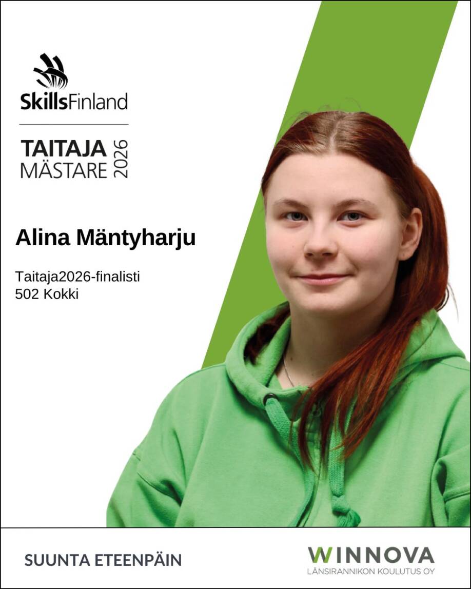 Alina Mäntyharju Taitaja-finalisti.