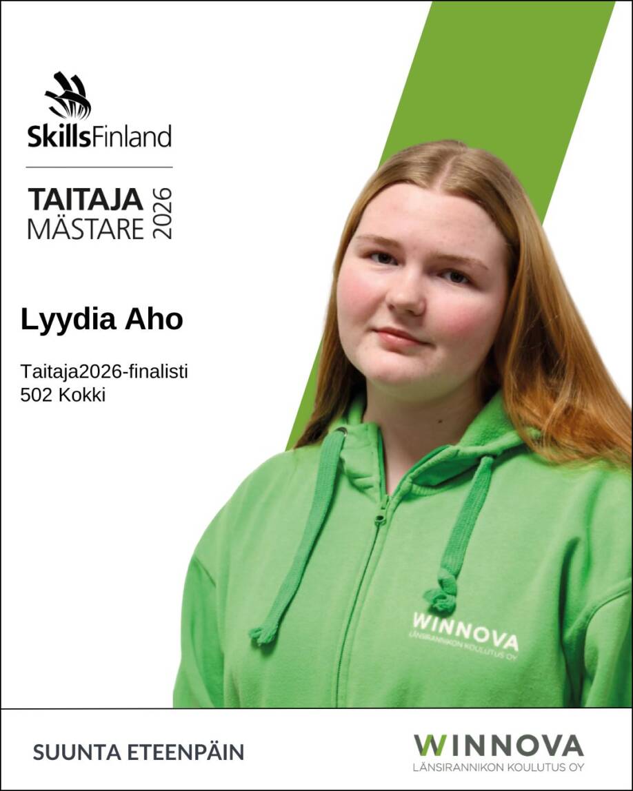 Lyydia Aho Taitaja-finalisti.