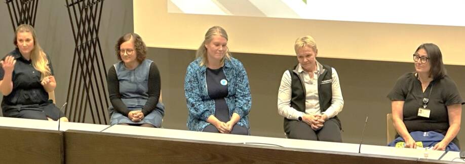 Panelistit lavalla.