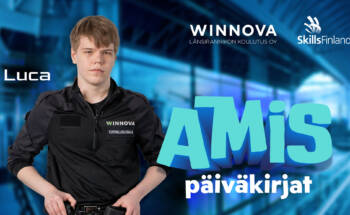 Luca Amispäiväkirjojen mainoksessa.