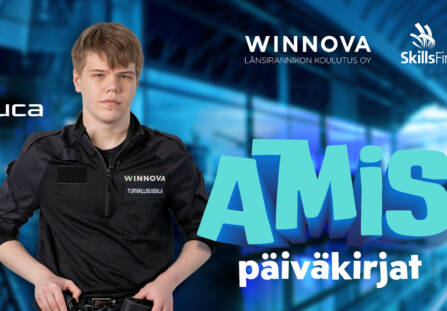 Luca Amispäiväkirjojen mainoksessa.