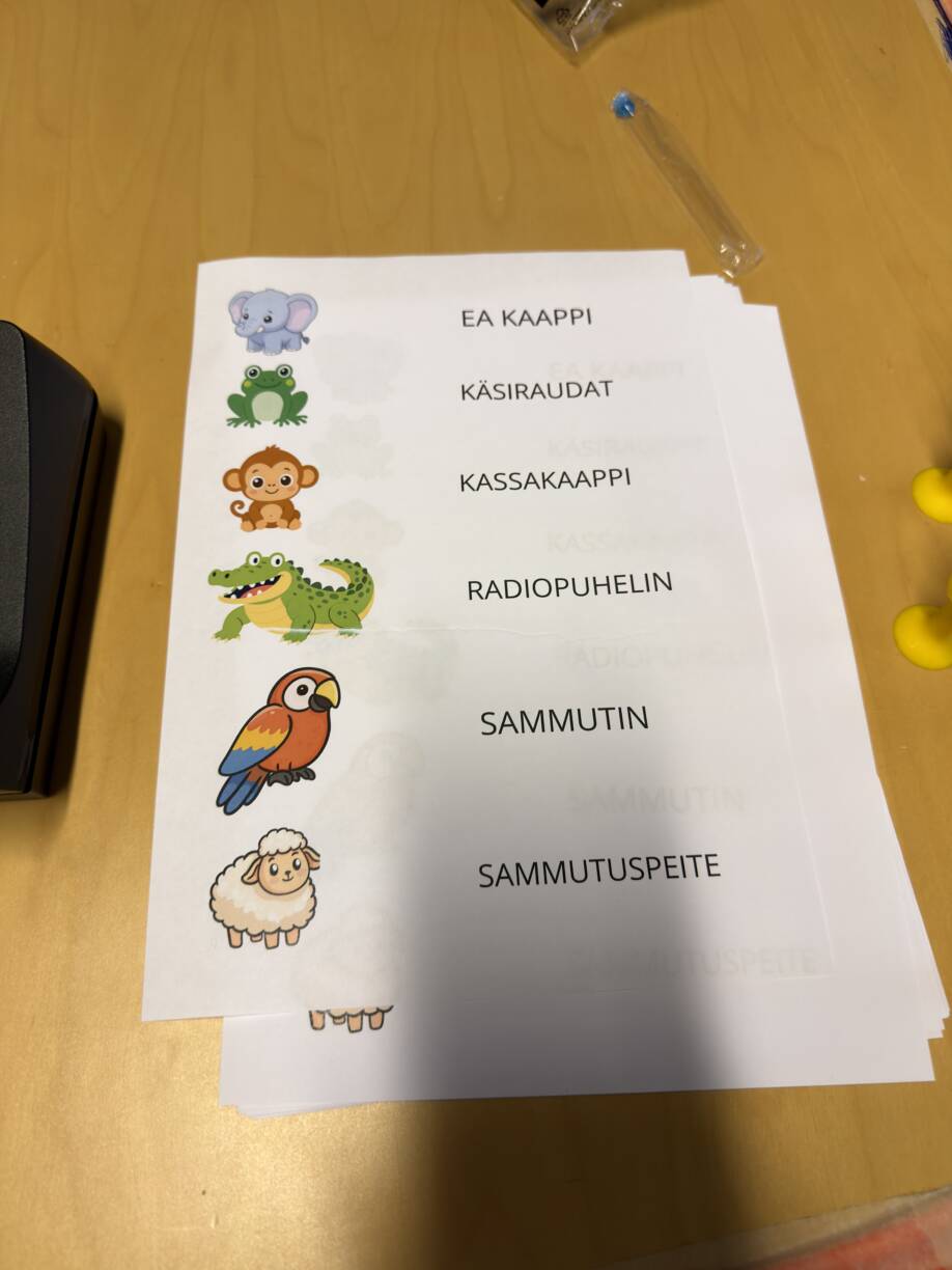 Turvallisuusalan rastipiste lapsille.